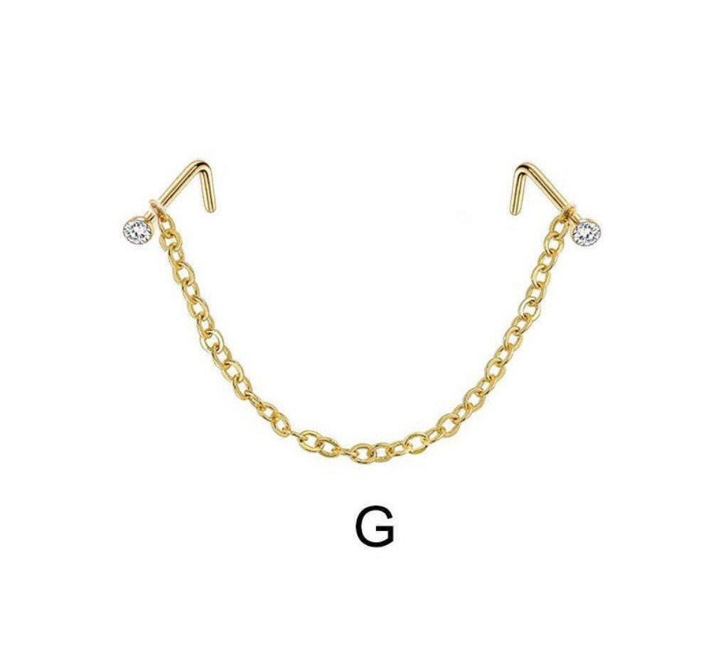 Nose Chain Studs Set - DustyJewelz