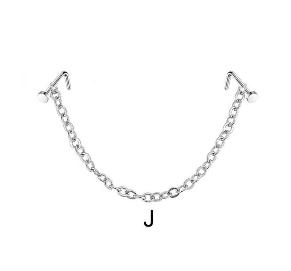 Nose Chain Studs Set - DustyJewelz