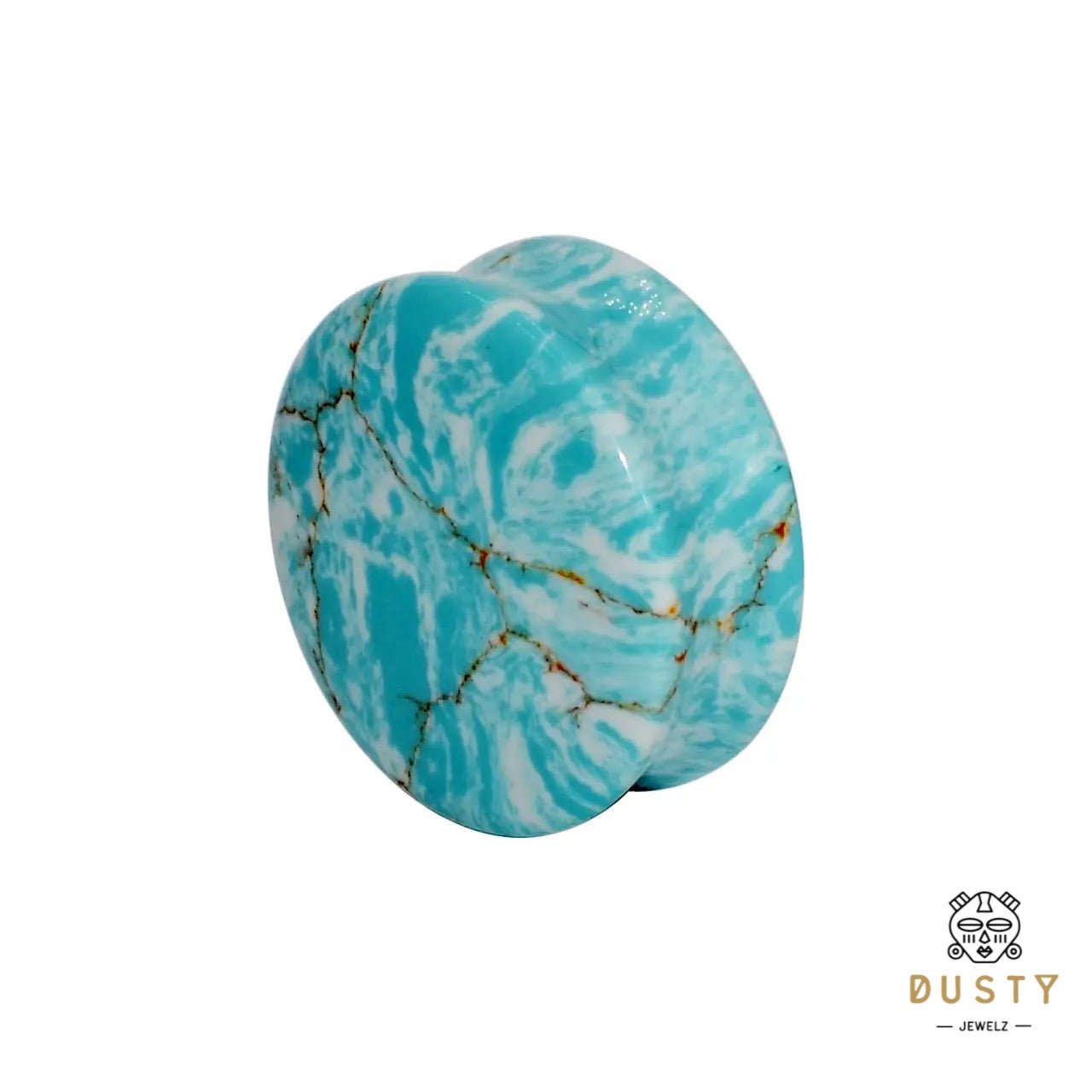 Ocean Howlite Stone Plugs | Double Flare - DustyJewelz
