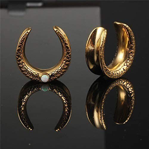 Opalite Ear Saddle Spreader Plugs - DustyJewelz