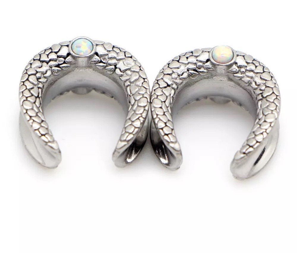 Opalite Ear Saddle Spreader Plugs - DustyJewelz