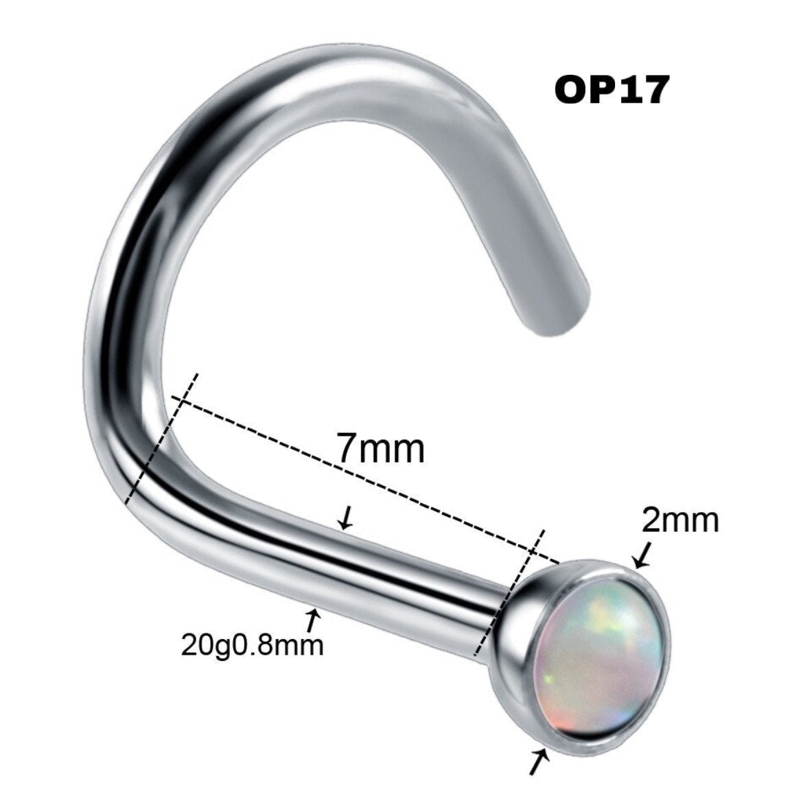 Opalite Nose Stud - DustyJewelz