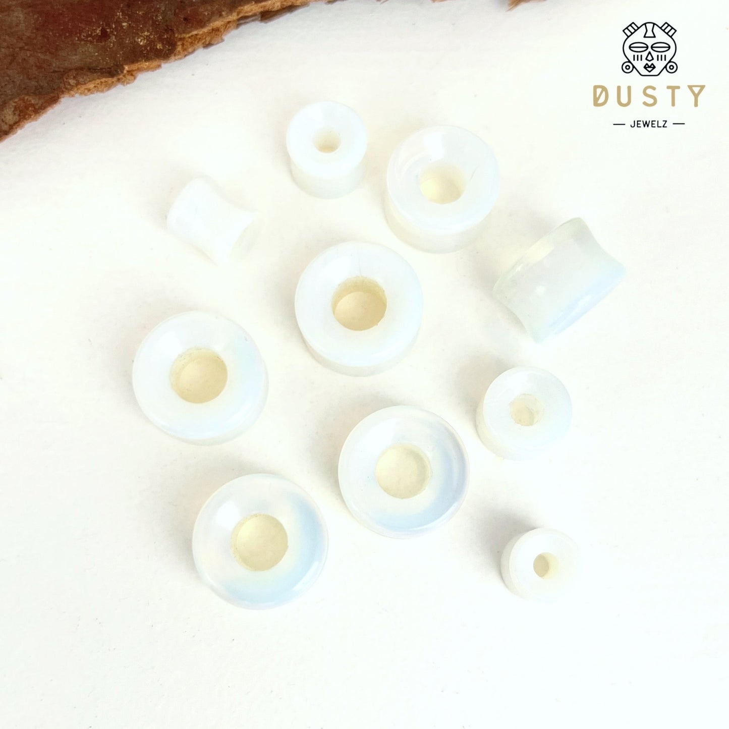 Opalite Stone Tunnels | Double Flare - DustyJewelz