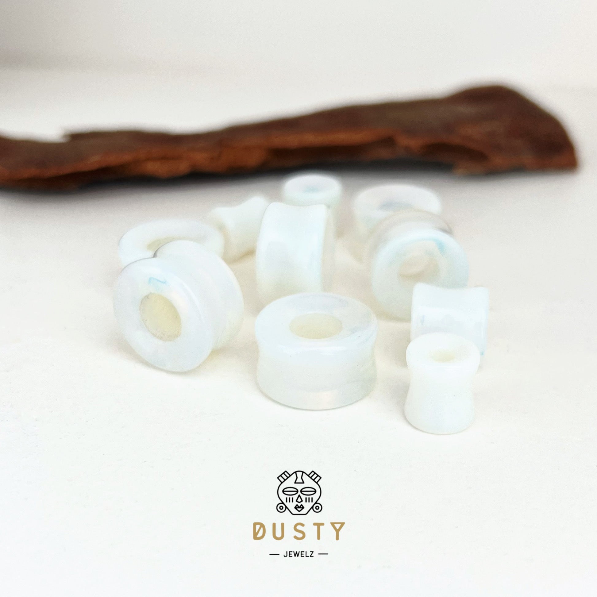 Opalite Stone Tunnels | Double Flare - DustyJewelz