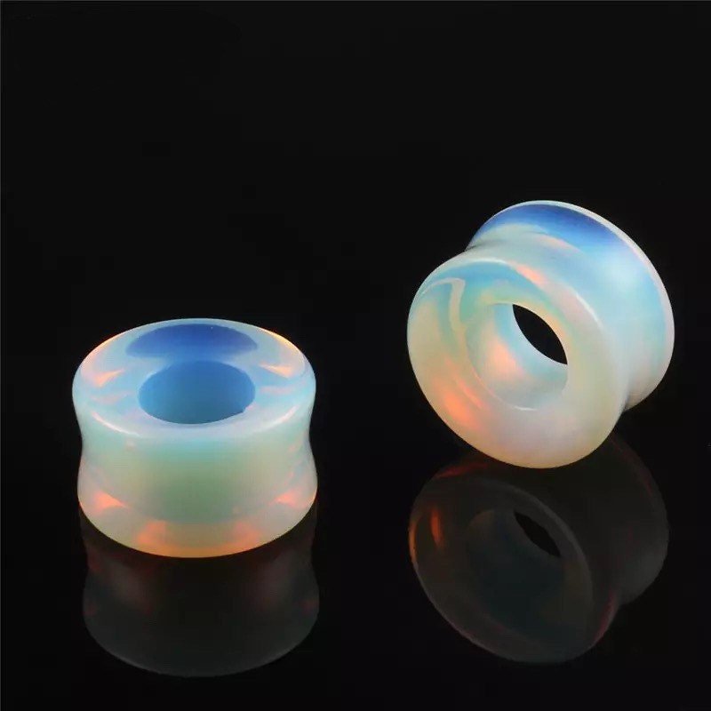 Opalite Stone Tunnels | Double Flare - DustyJewelz