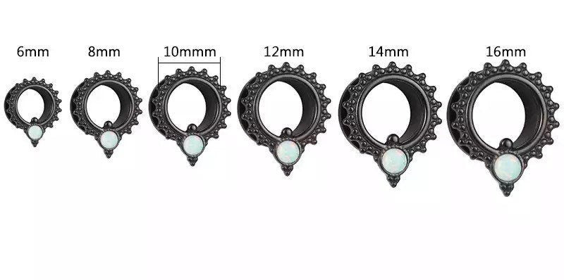 Opalite Teardrop Tunnels | Screw Back - DustyJewelz