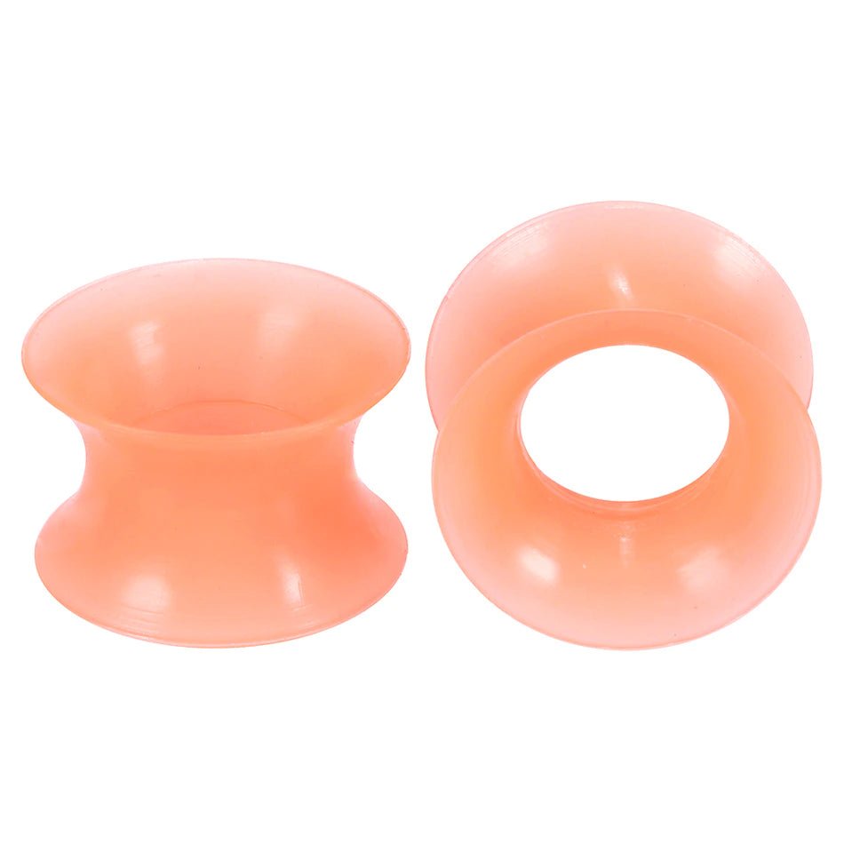 Orange Silicone Ear Skins | Flexible Tunnels - DustyJewelz