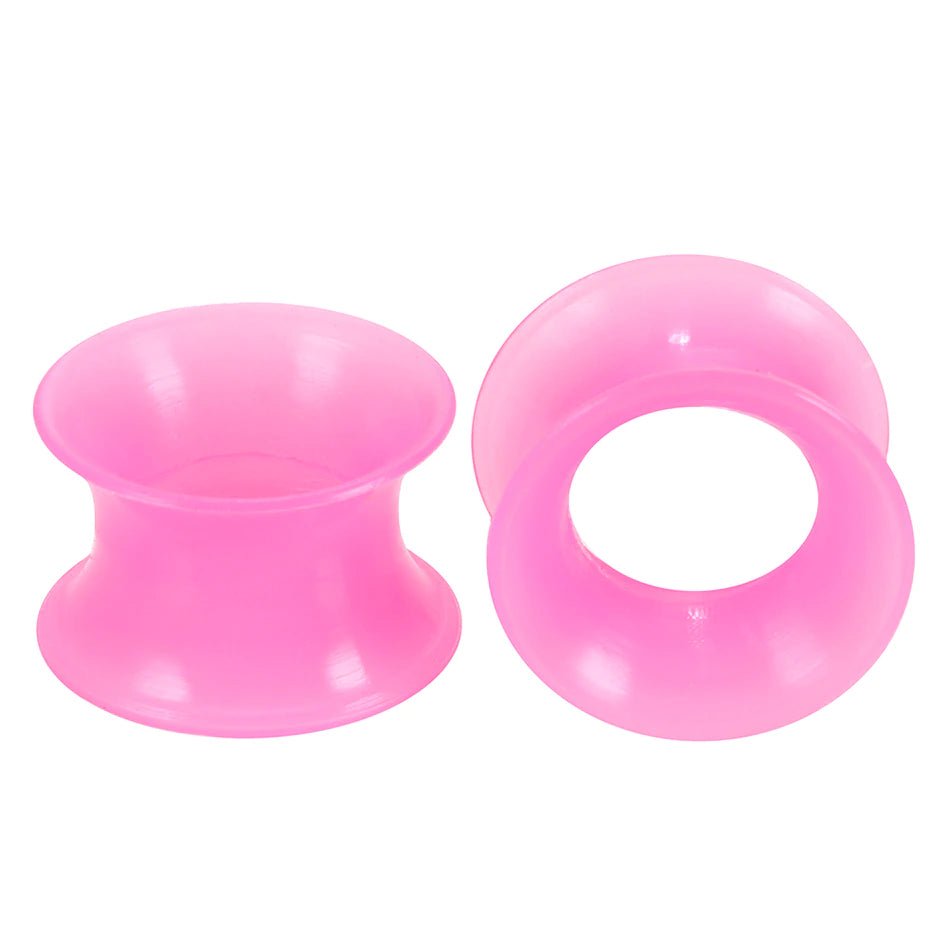 Pink Silicone Ear Skins | Flexible Tunnels - DustyJewelz