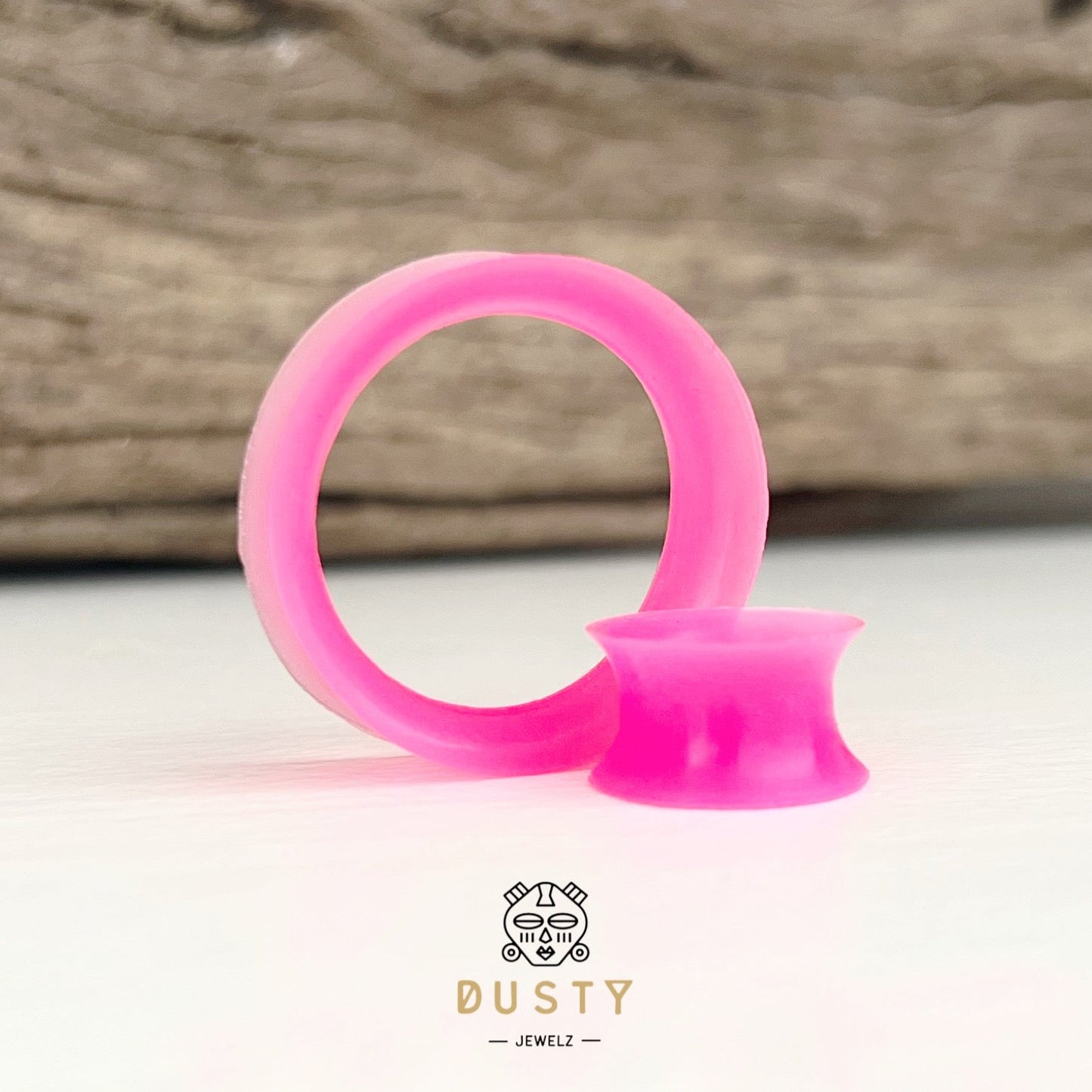 Pink Silicone Ear Skins | Flexible Tunnels - DustyJewelz