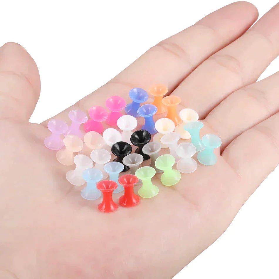Pink Silicone Ear Skins | Flexible Tunnels - DustyJewelz