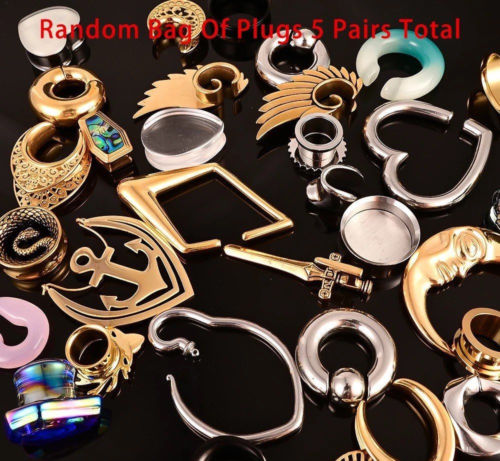 Plugs Mystery Bag | Random Lucky Bag Of 5 Pairs - DustyJewelz