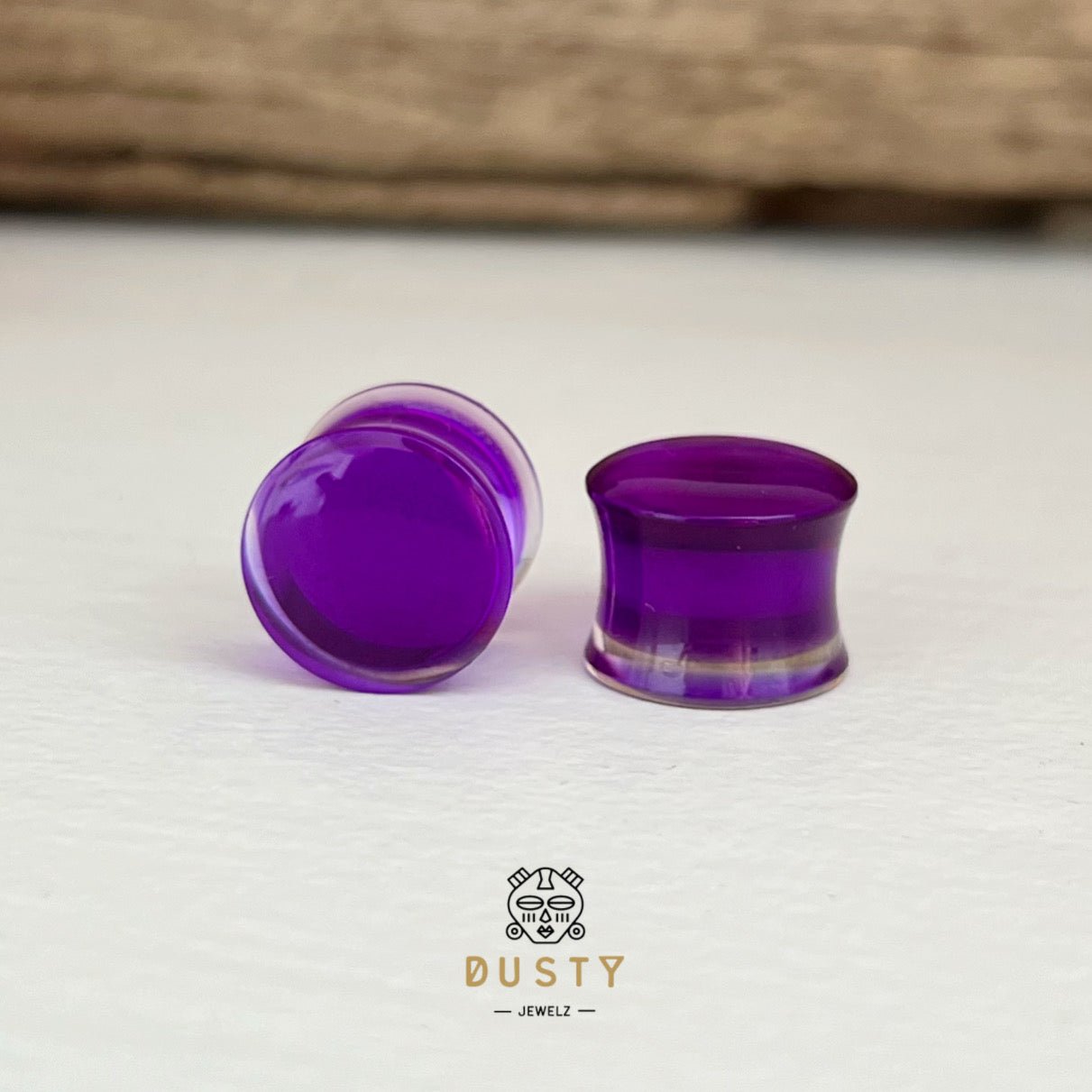 Purple Acrylic Plugs | Double Flare | 0G - 30mm - DustyJewelz