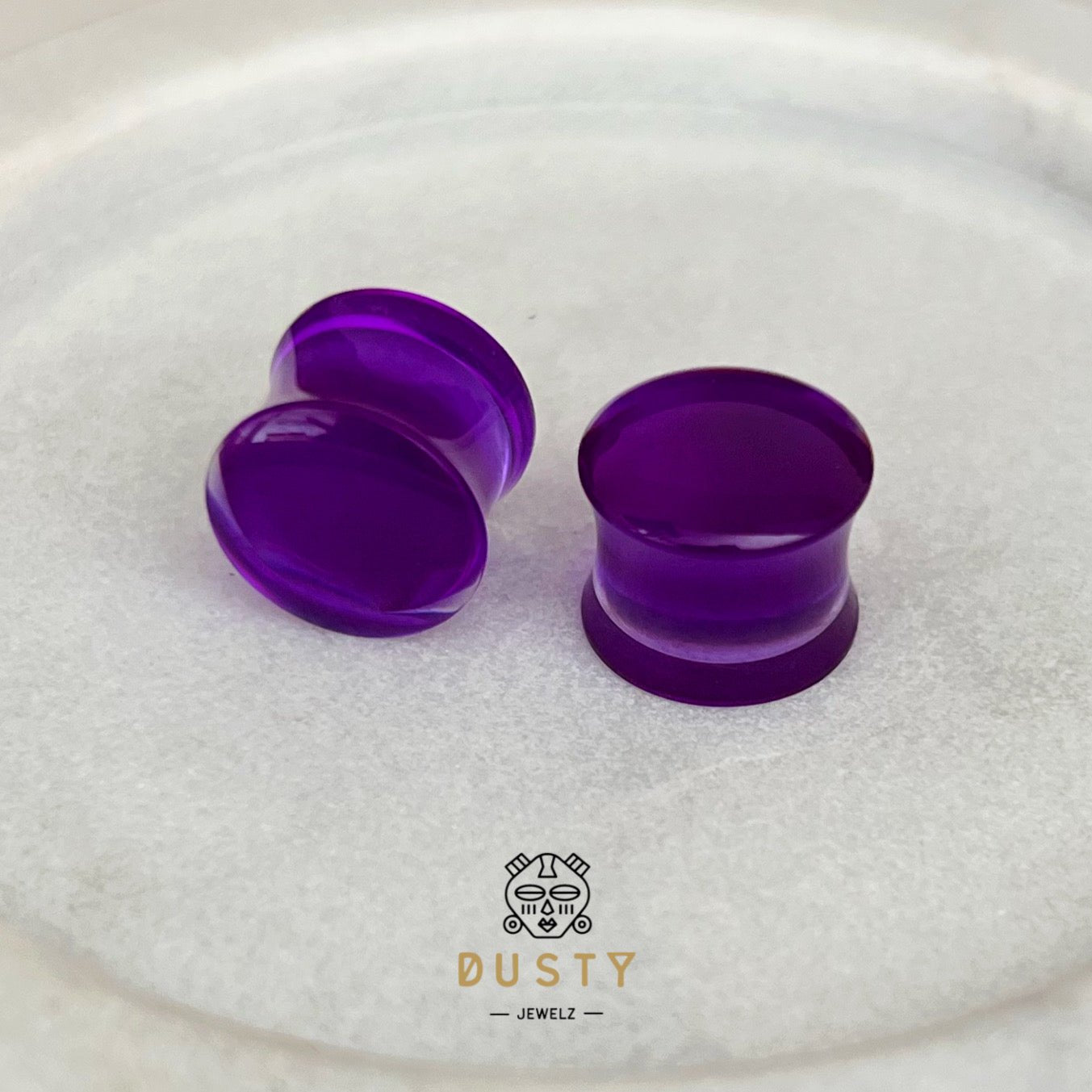 Purple Acrylic Plugs | Double Flare | 0G - 30mm - DustyJewelz