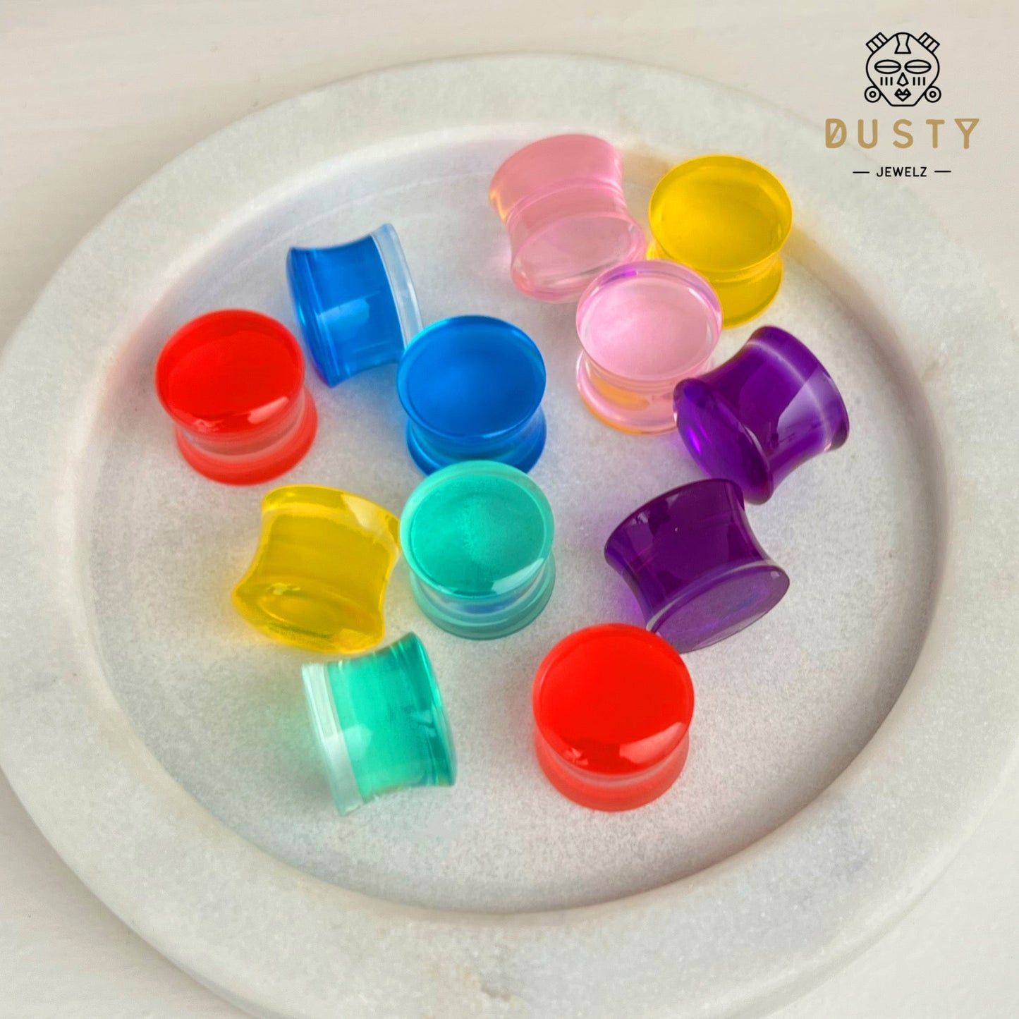 Purple Acrylic Plugs | Double Flare | 0G - 30mm - DustyJewelz