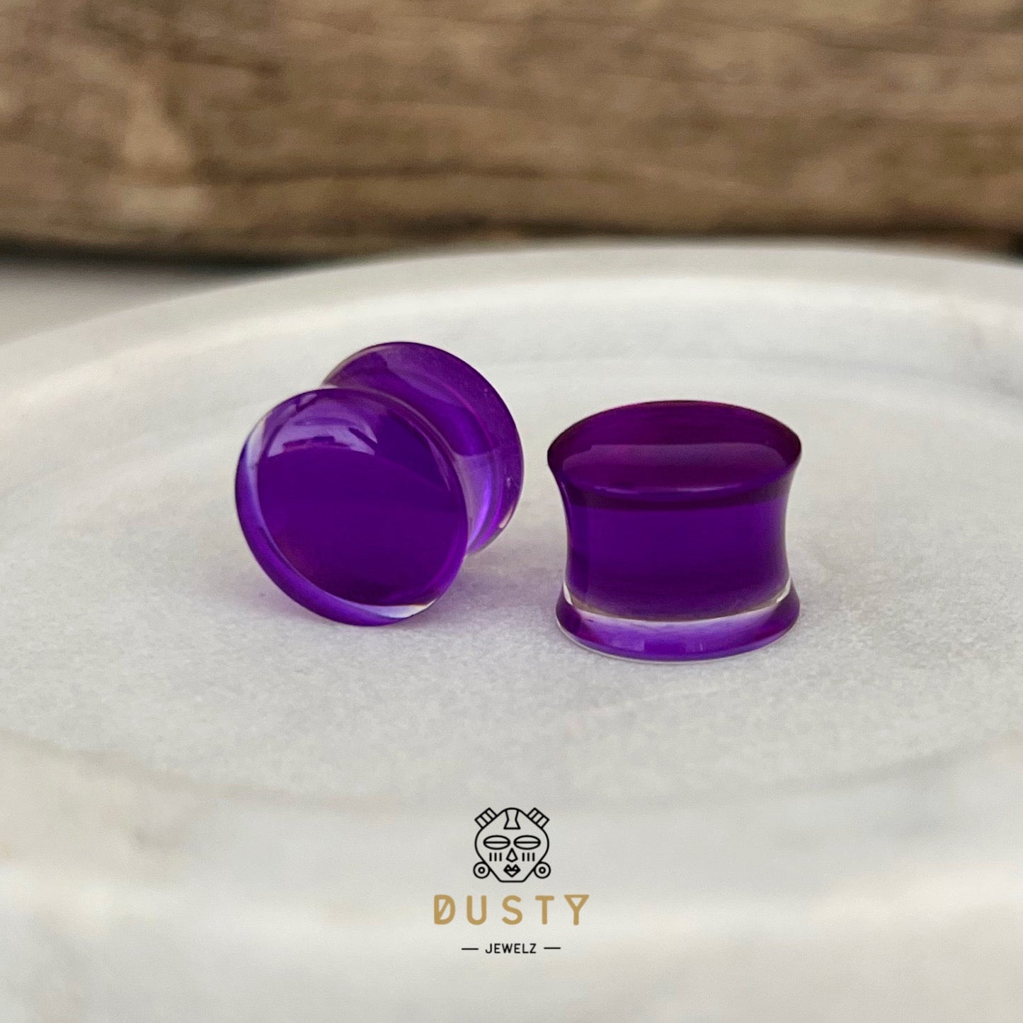 Purple Acrylic Plugs | Double Flare | 0G - 30mm - DustyJewelz