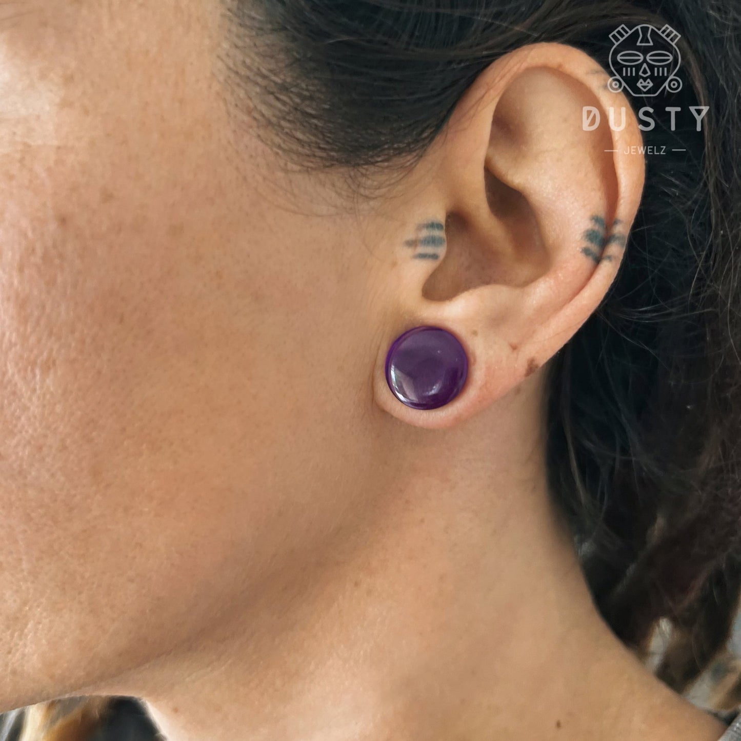 Purple Acrylic Plugs | Double Flare | 0G - 30mm - DustyJewelz