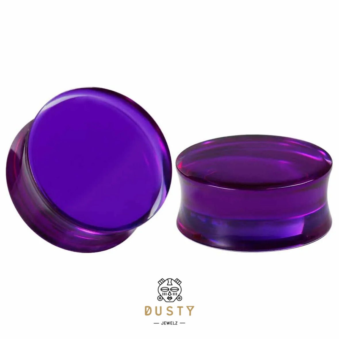 Purple Acrylic Plugs | Double Flare | 0G - 30mm - DustyJewelz