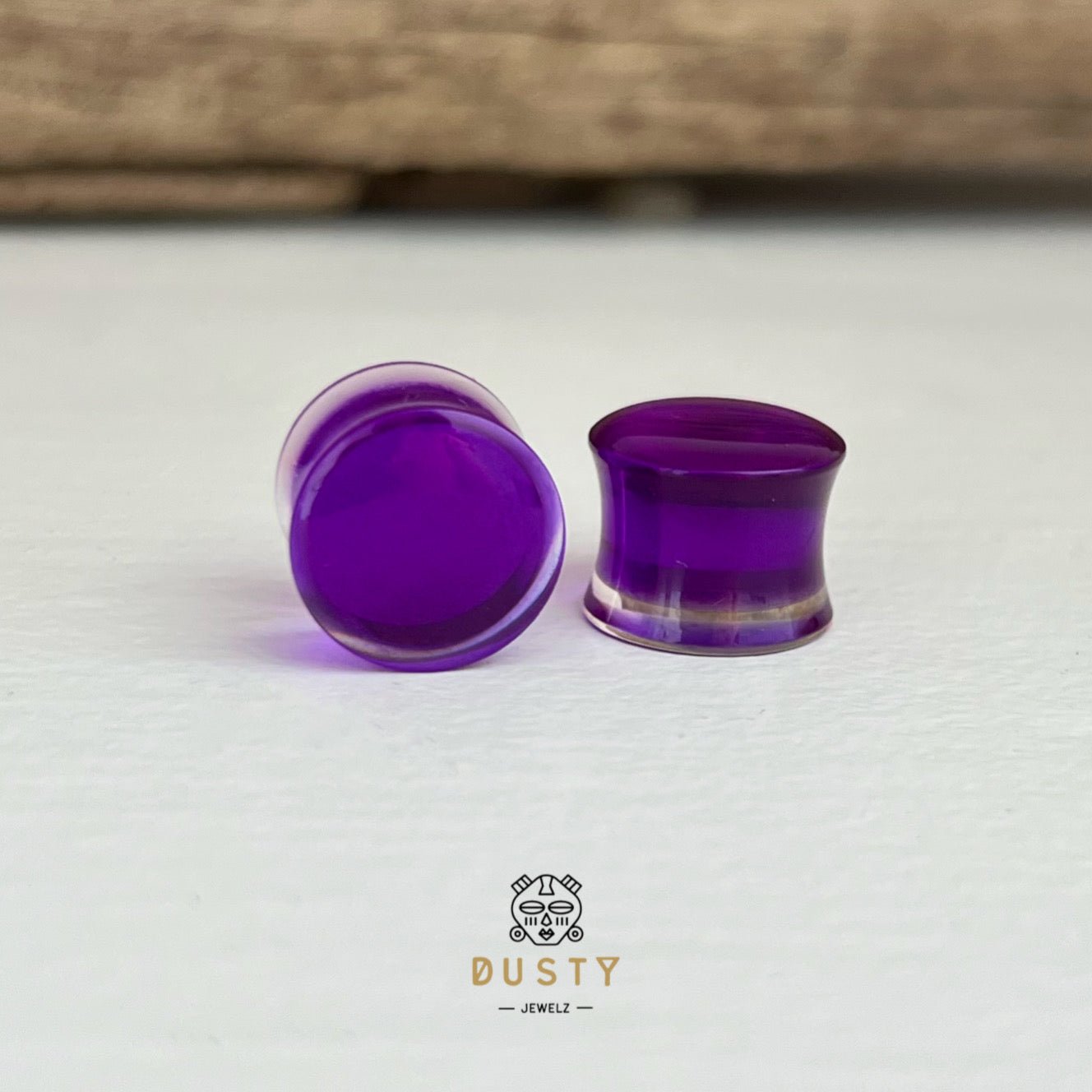 Purple Acrylic Plugs | Double Flare | 0G - 30mm - DustyJewelz