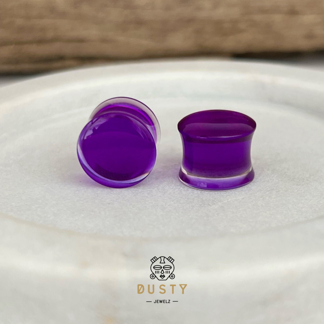 Purple Acrylic Plugs | Double Flare | 0G - 30mm - DustyJewelz
