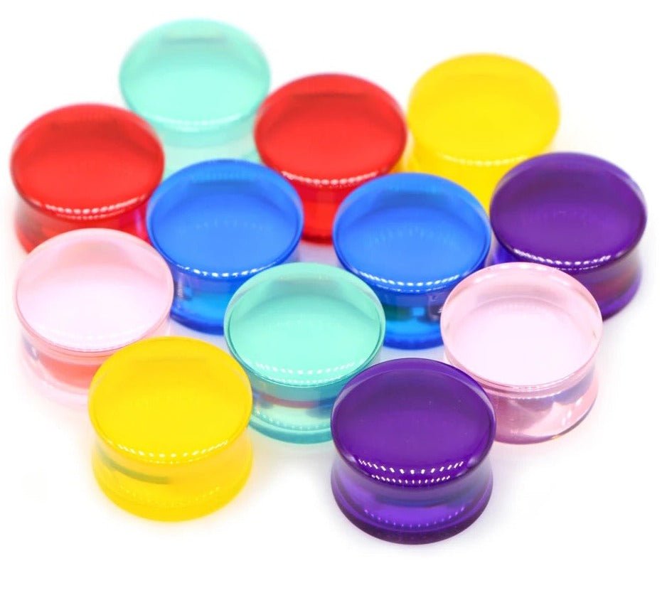 Purple Acrylic Plugs | Double Flare | 0G - 30mm - DustyJewelz