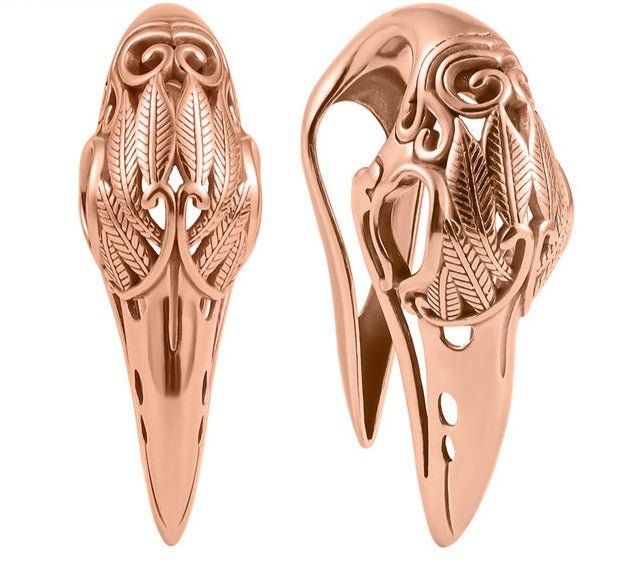 Raven Skull Ear Weights - DustyJewelz