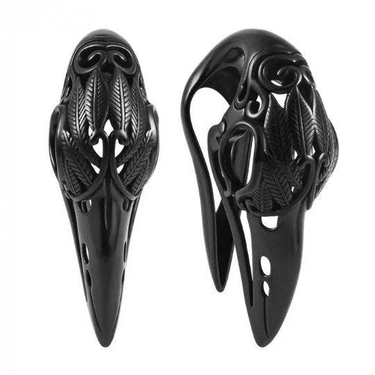 Raven Skull Ear Weights - DustyJewelz