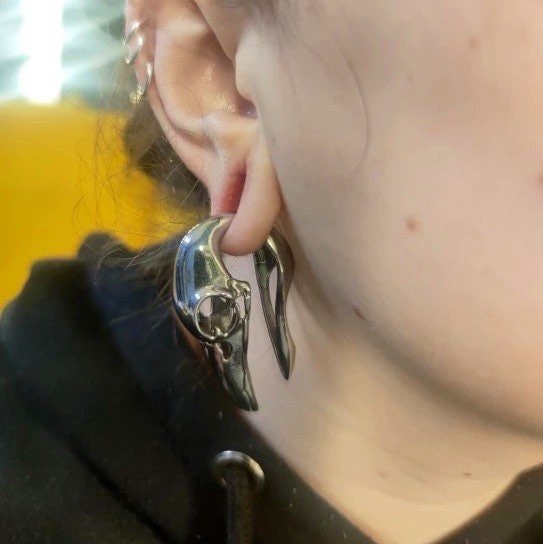 Raven Skull Ear Weights | Crow Bird Earweights | Viking Ear Hangers | Gauges Jewelry | Stretched Ears | Alternative Jewellery | Ear Hanger - DustyJewelz