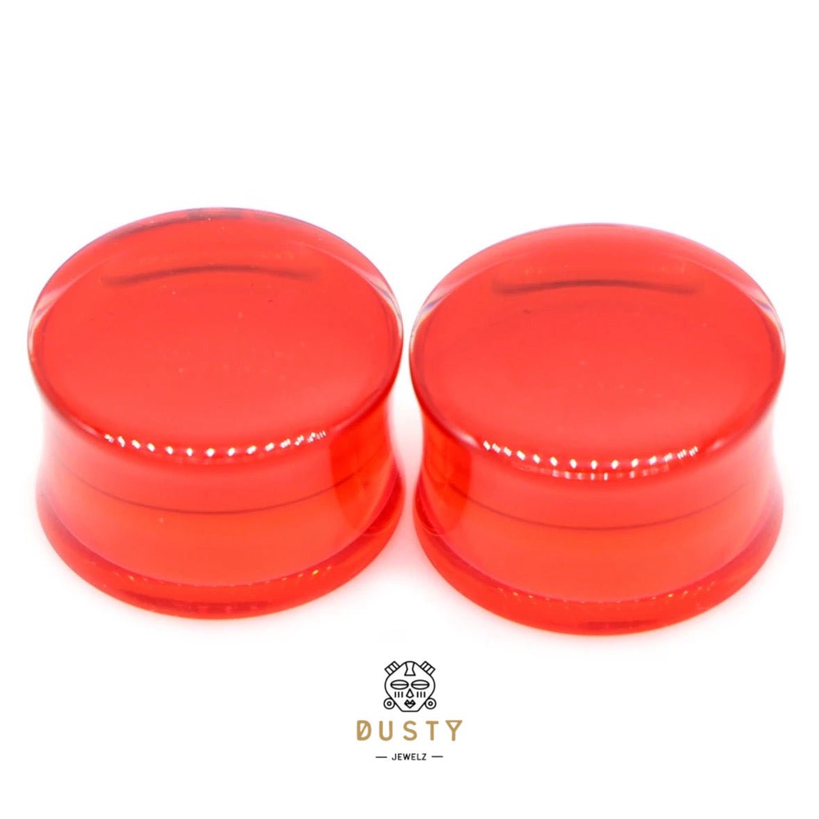 Red Acrylic Plugs | Double Flare | 0G - 30mm - DustyJewelz