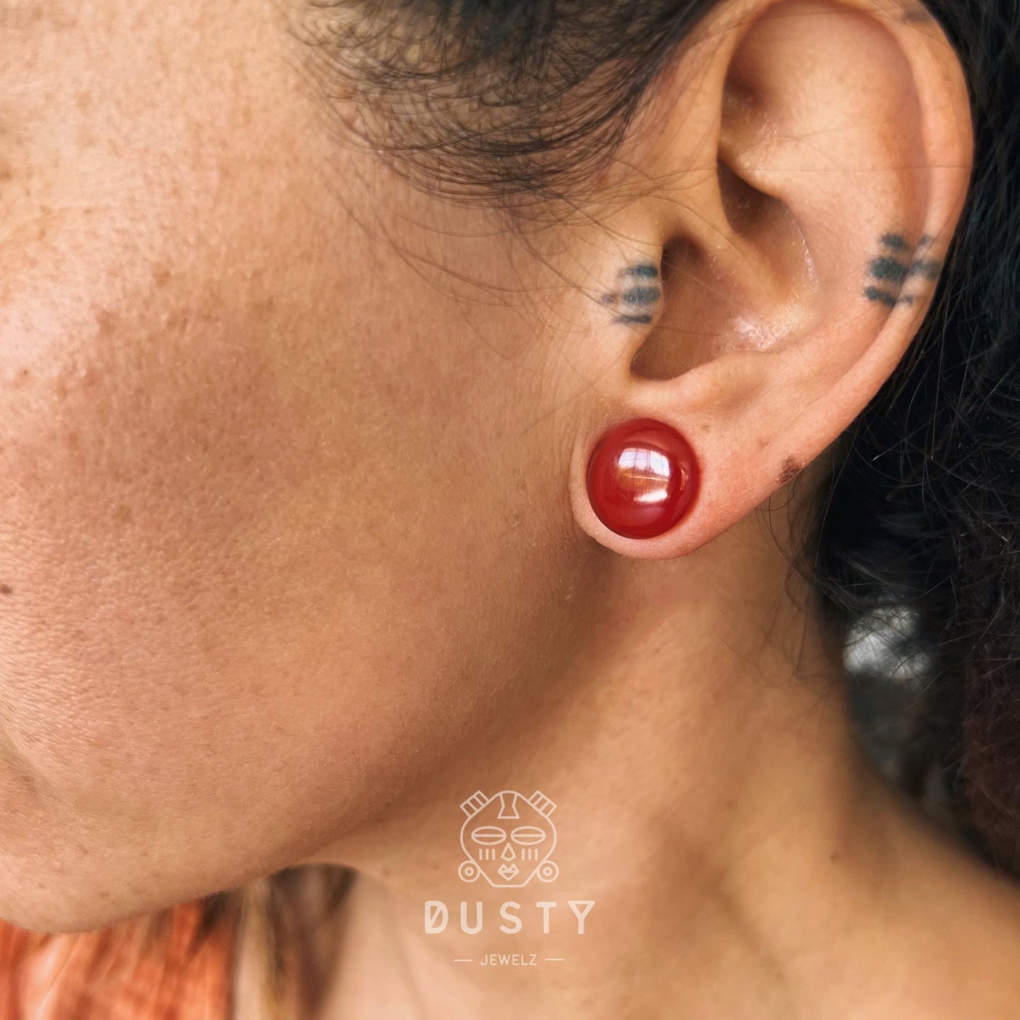 Red Acrylic Plugs | Double Flare | 0G - 30mm - DustyJewelz