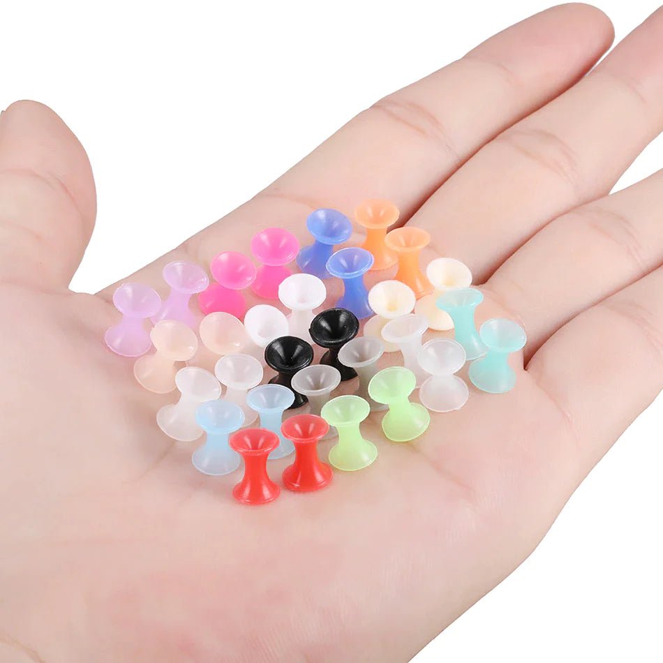 Red Silicone Ear Skins | Flexible Tunnels - DustyJewelz