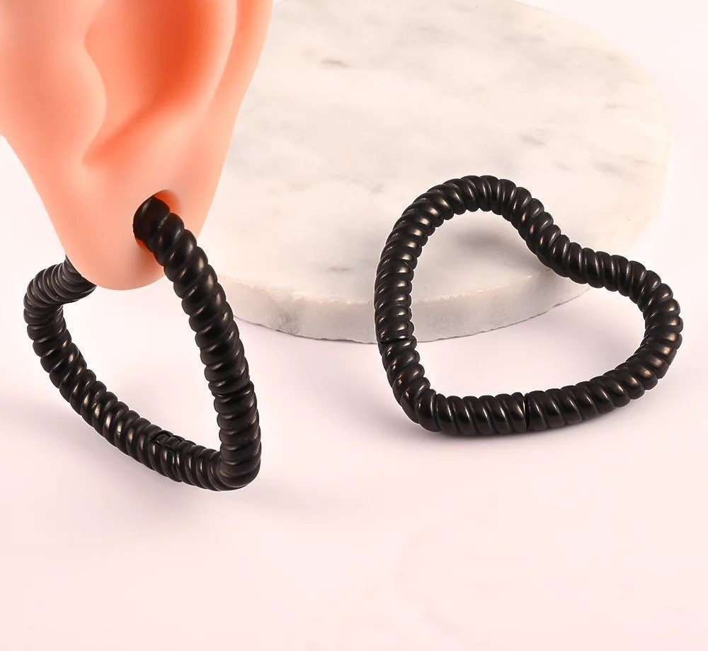 Rope Heart Ear Weights - DustyJewelz