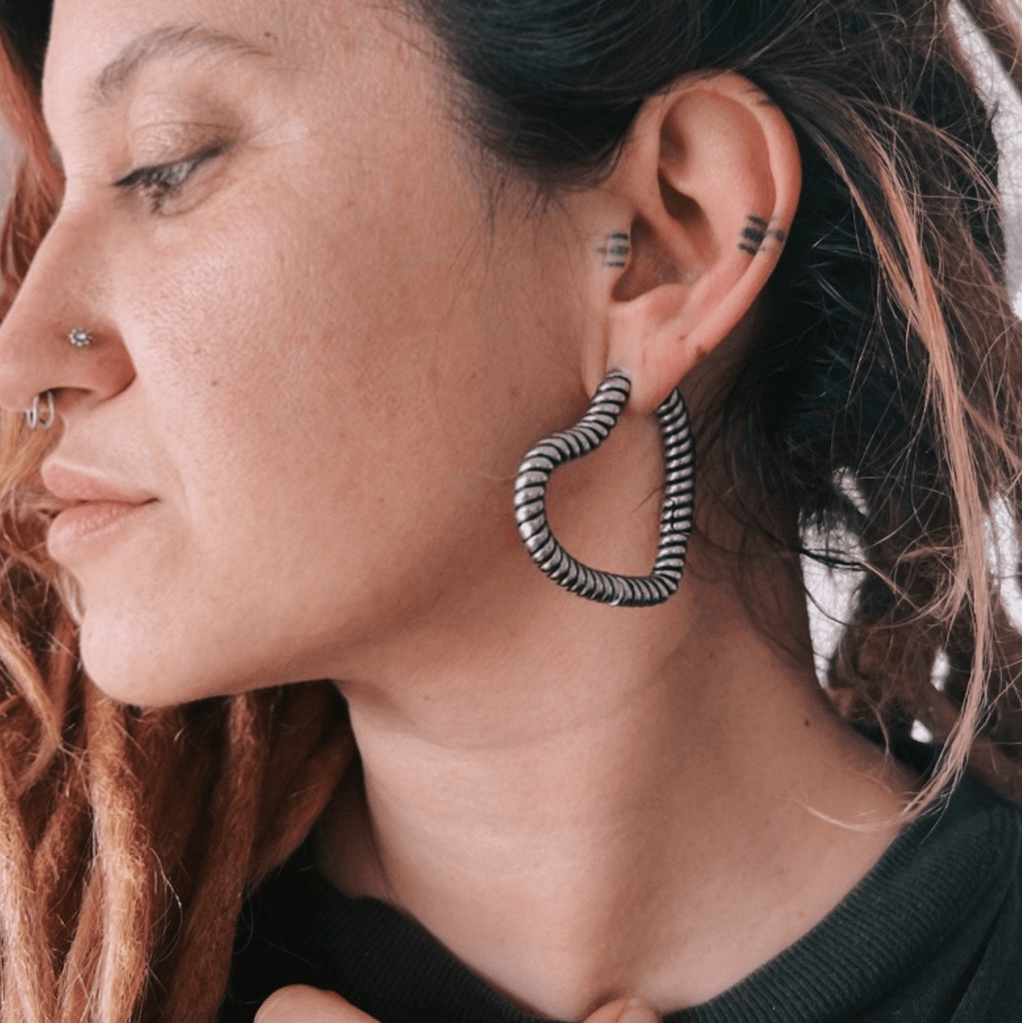 Rope Heart Ear Weights - DustyJewelz