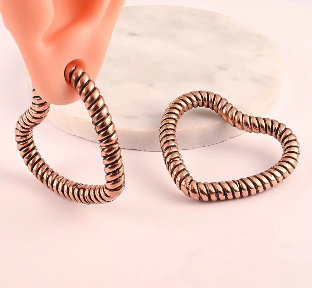 Rope Heart Ear Weights - DustyJewelz