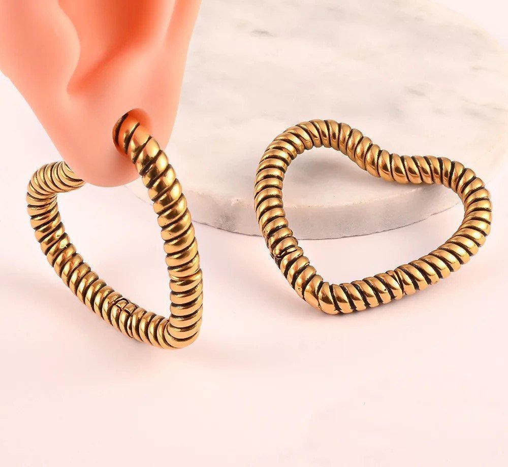 Rope Heart Ear Weights - DustyJewelz
