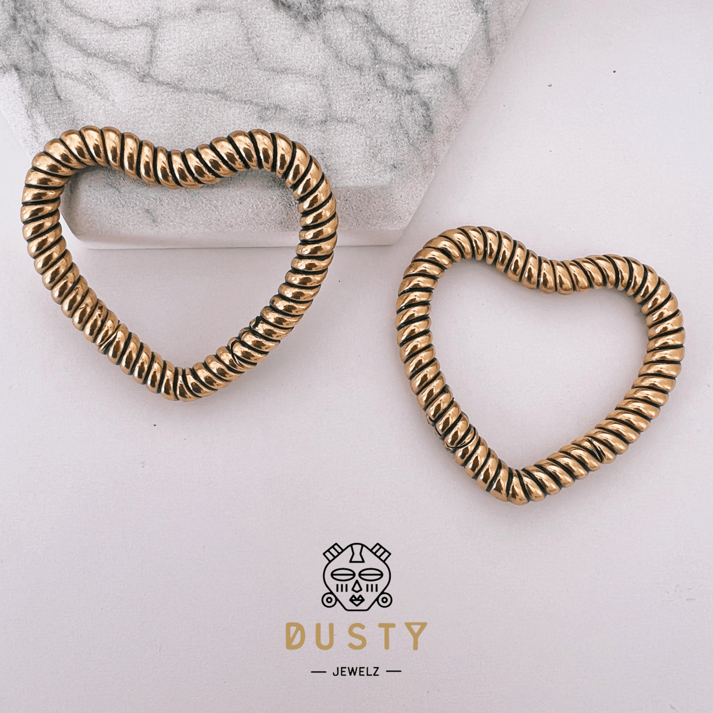 Rope Heart Ear Weights - DustyJewelz