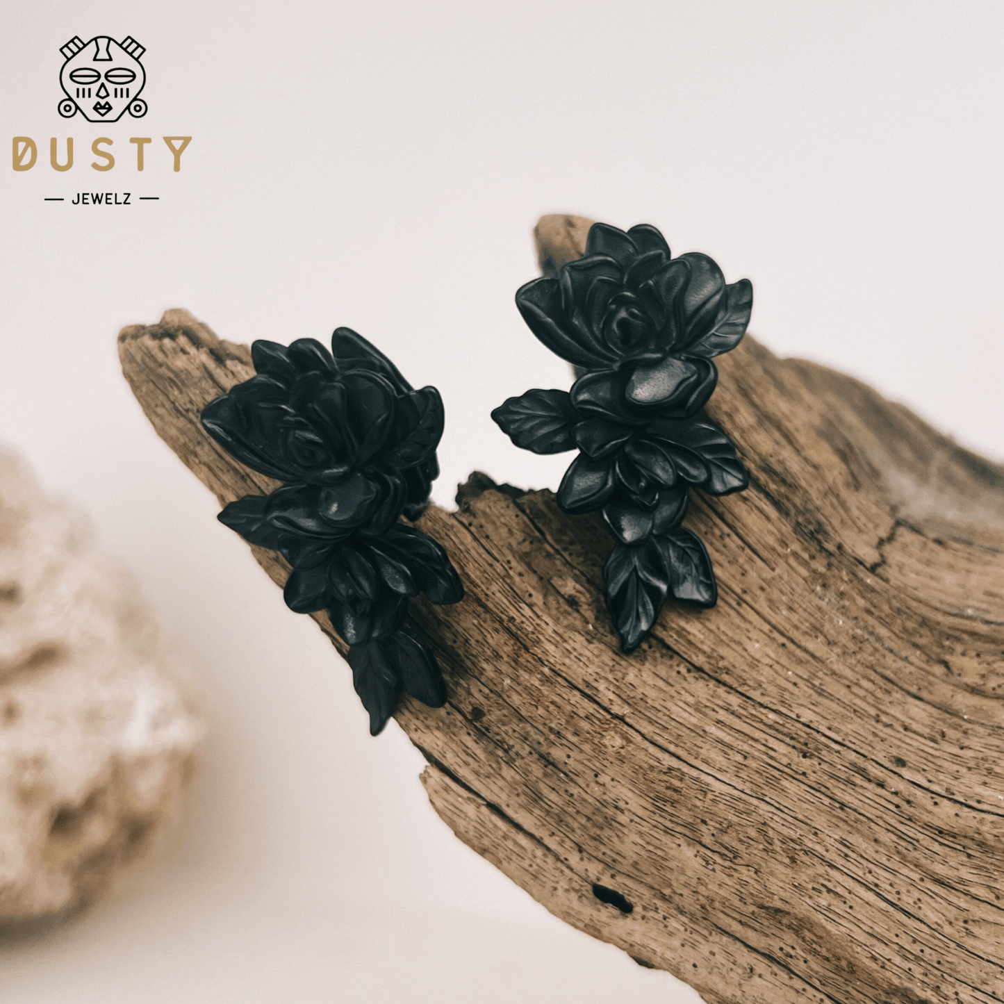 Rose Flower Ear Weights | Floral Lobe Hangers - DustyJewelz