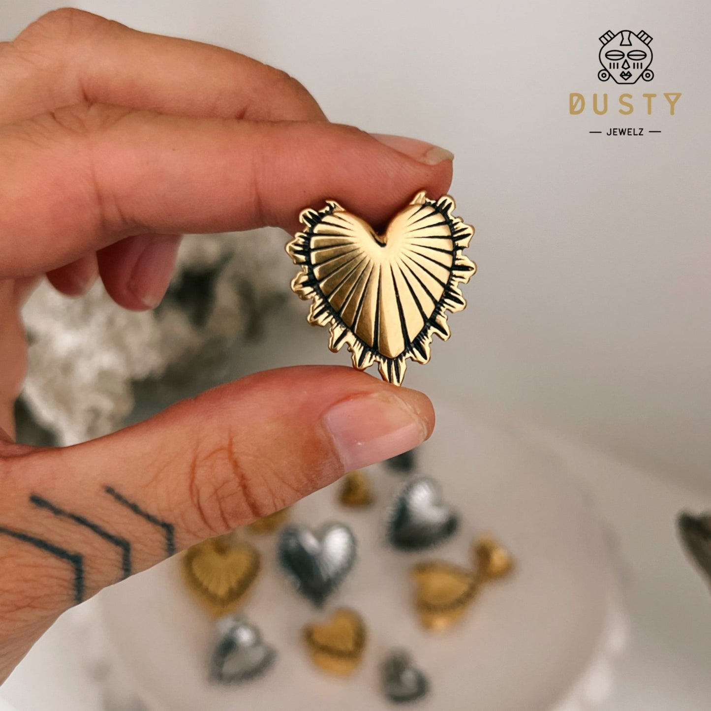 Sacred Heart Saddles Spreaders | Mexican Milagro Hangers - DustyJewelz