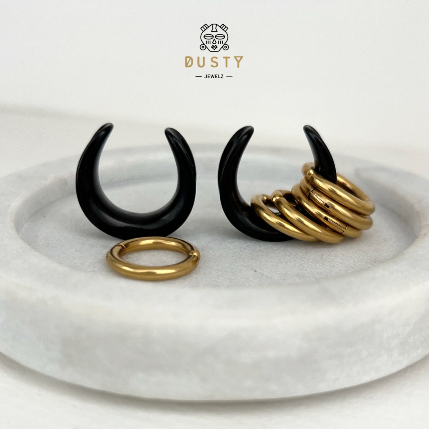 Saddle And Ring Stack Set | Steel Saddles With Dangle Rings - DustyJewelz
