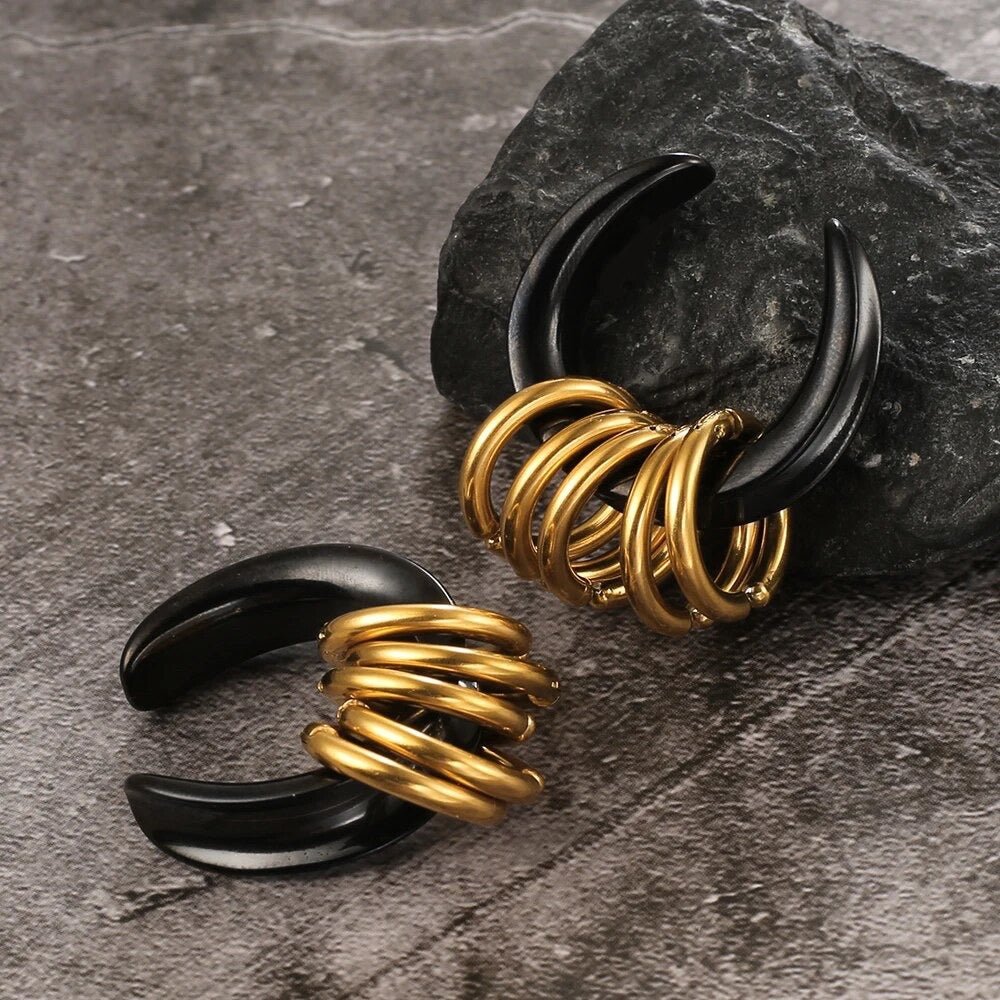 Saddle And Ring Stack Set | Steel Saddles With Dangle Rings - DustyJewelz