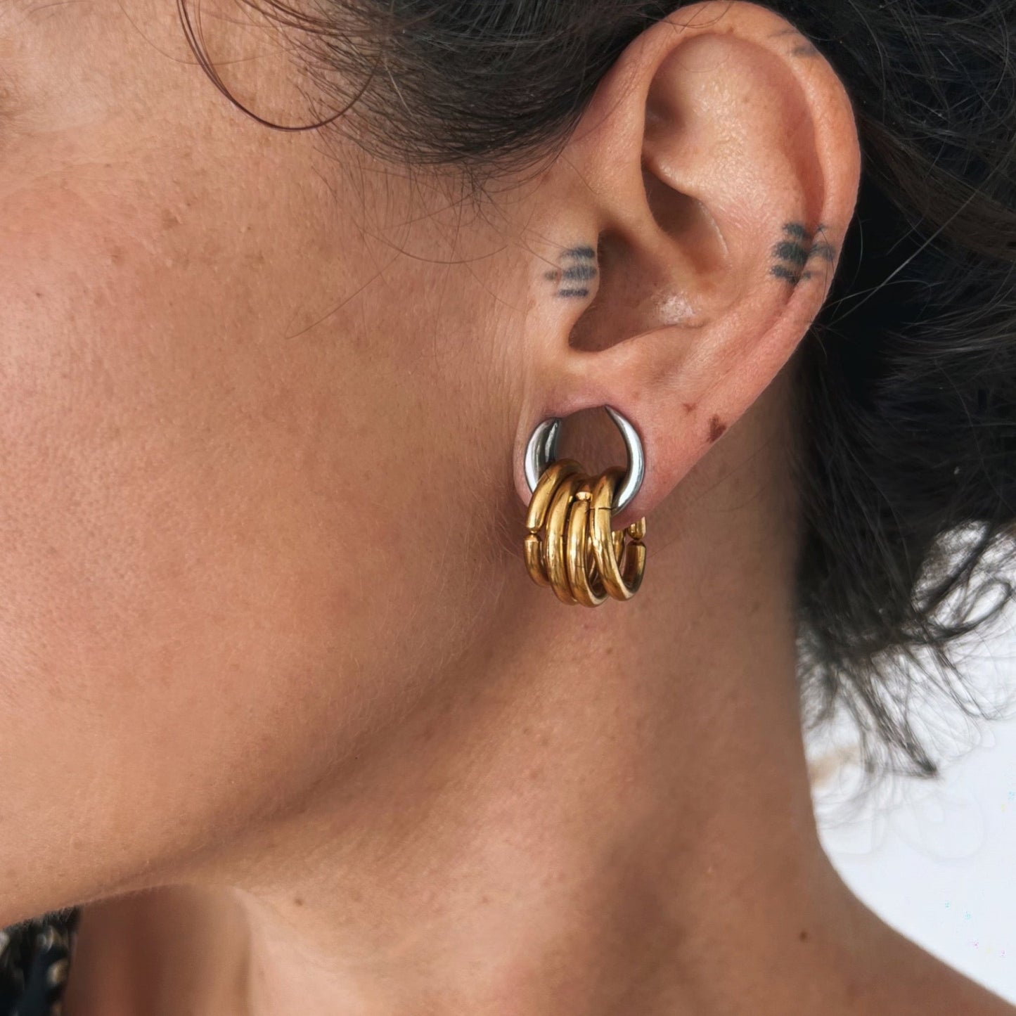 Saddle And Ring Stack Set | Steel Saddles With Dangle Rings - DustyJewelz
