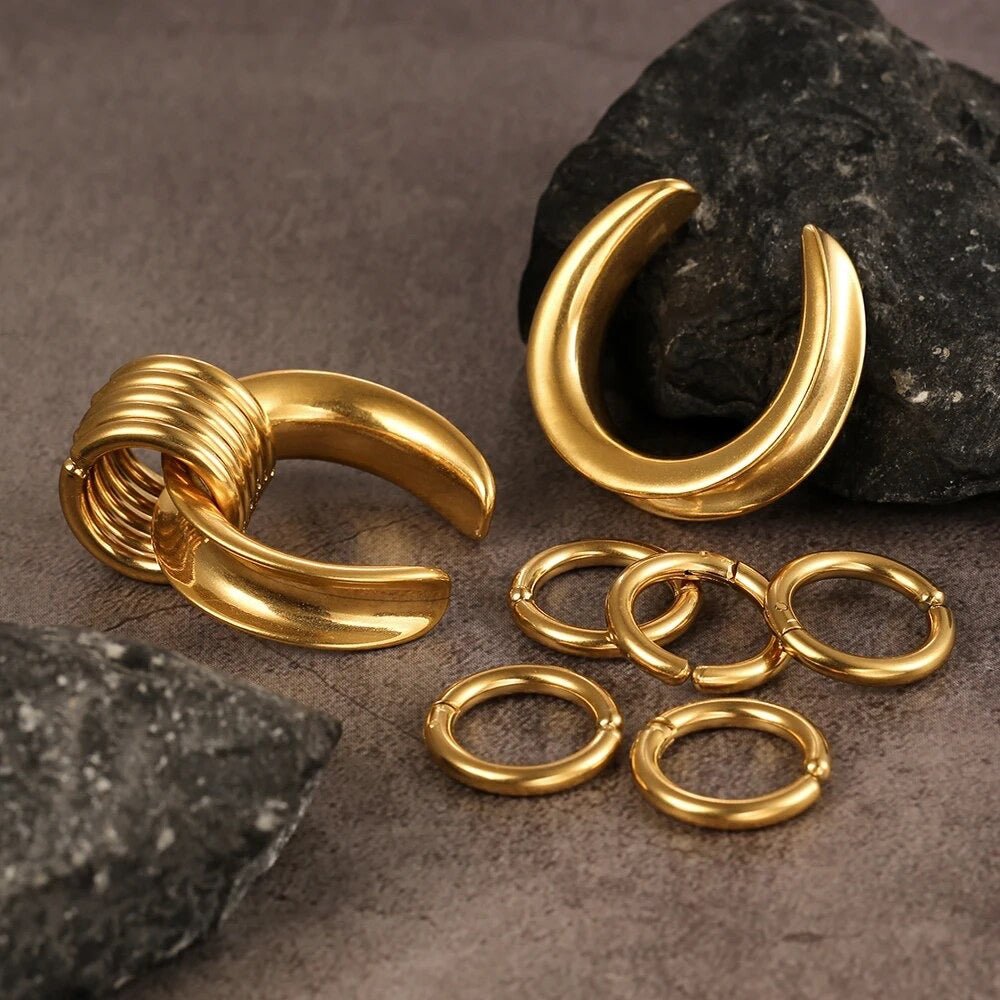 Saddle And Ring Stack Set | Steel Saddles With Dangle Rings - DustyJewelz