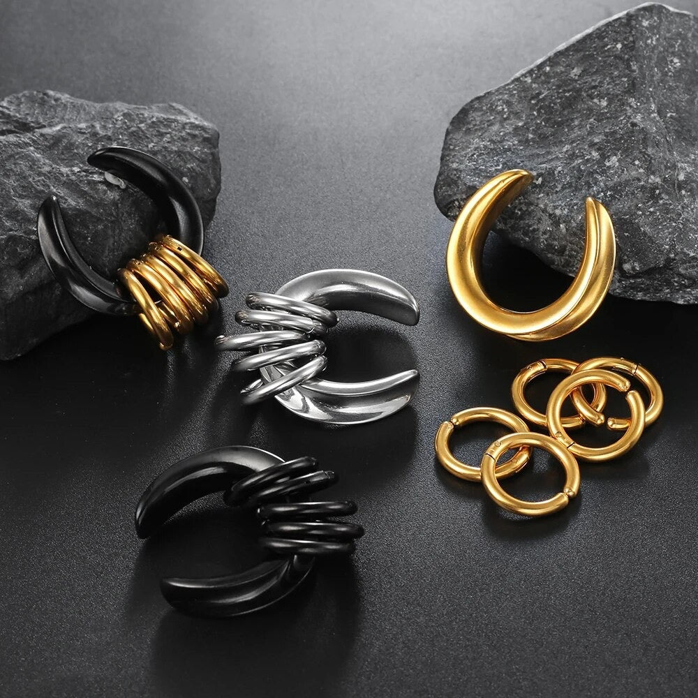 Saddle And Ring Stack Set | Steel Saddles With Dangle Rings - DustyJewelz