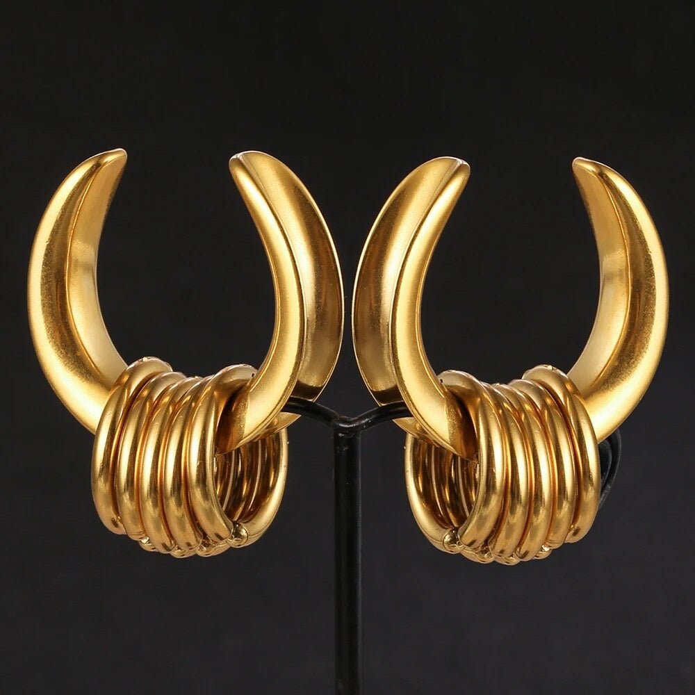 Saddle And Ring Stack Set | Steel Saddles With Dangle Rings - DustyJewelz