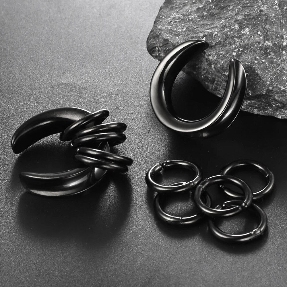 Saddle And Ring Stack Set | Steel Saddles With Dangle Rings - DustyJewelz