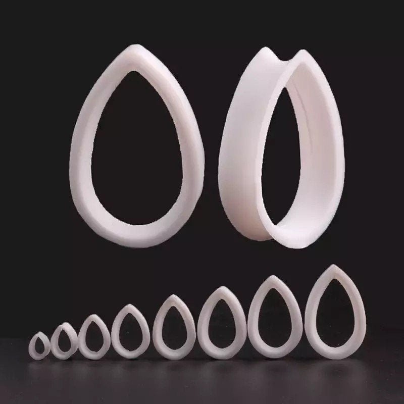 Silicone Teardrop Ear Tunnels| Flexible Soft Plugs - DustyJewelz
