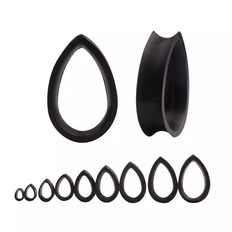 Silicone Teardrop Ear Tunnels| Flexible Soft Plugs - DustyJewelz