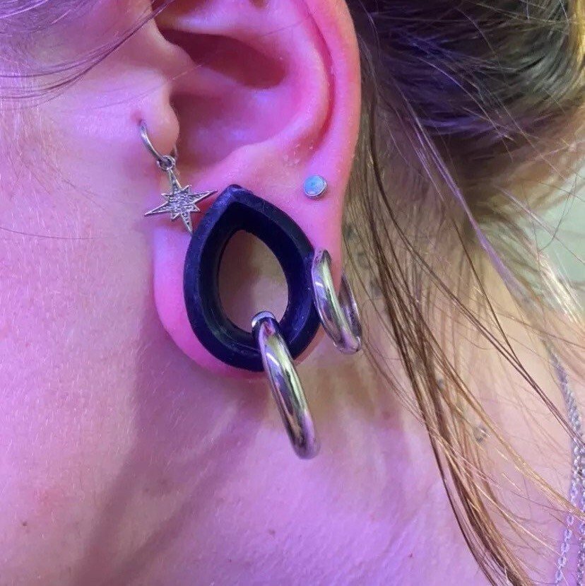 Silicone Teardrop Ear Tunnels Flexible Soft Plugs DustyJewelz