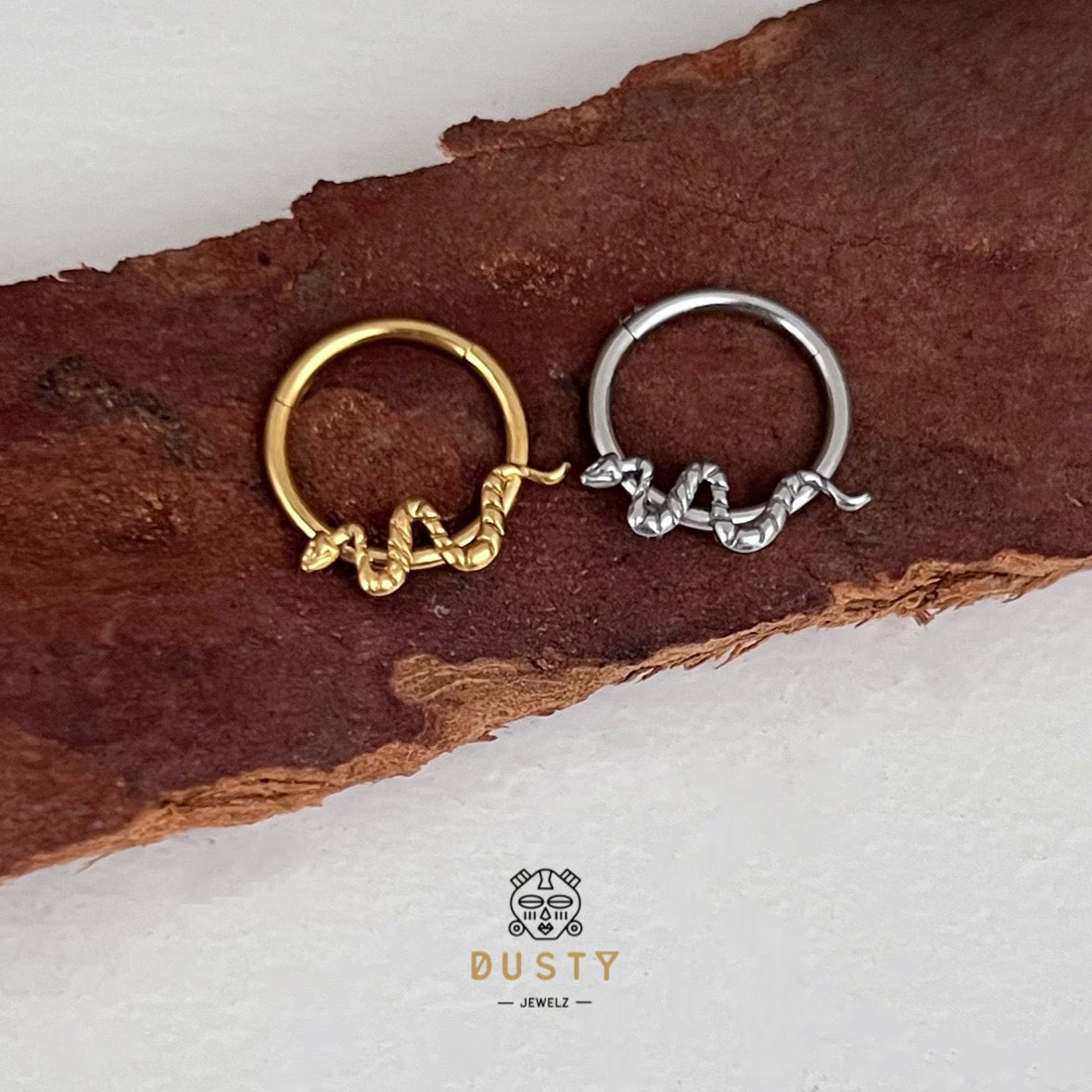 Snake Clicker | Hinged Septum Ring - DustyJewelz