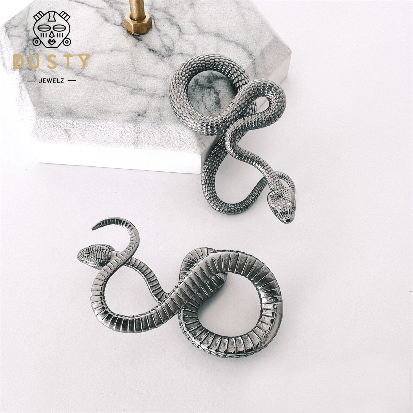 Snake Curl Ear Weights | Lobe Hanger - DustyJewelz