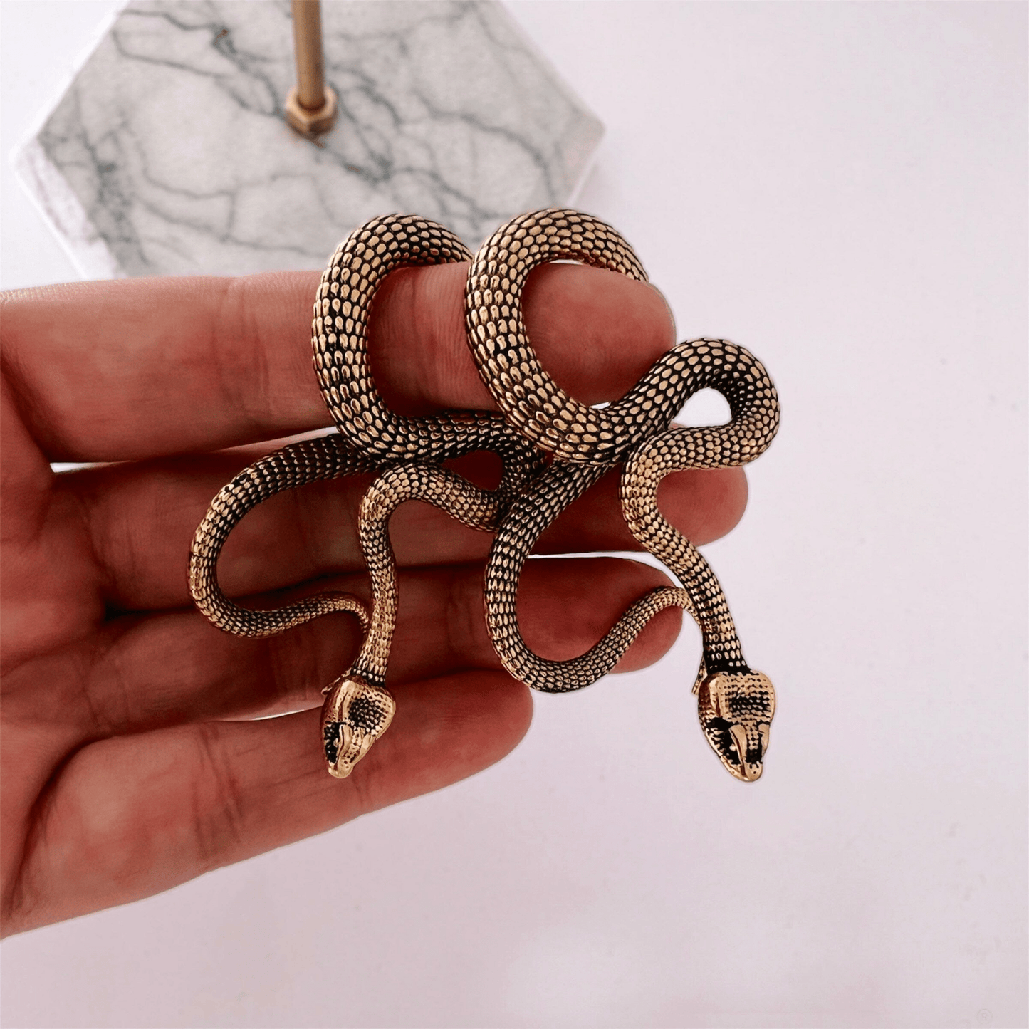Snake Curl Ear Weights | Lobe Hanger - DustyJewelz